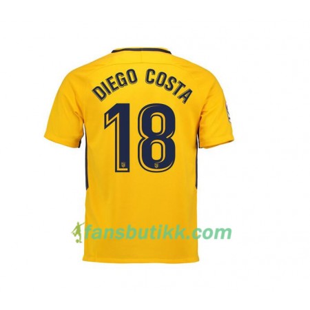 Fotballdrakt Atlético Madrid Diego Costa 18 Bortetrøye 2017-2018 Kortermet