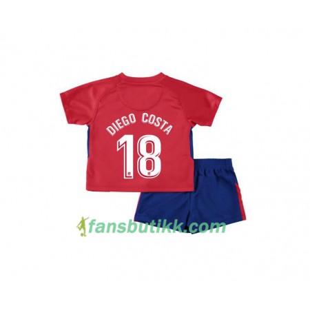 Fotballdrakt Atlético Madrid Diego Costa 18 Barn Hjemmetrøye 2017-2018 Kortermet