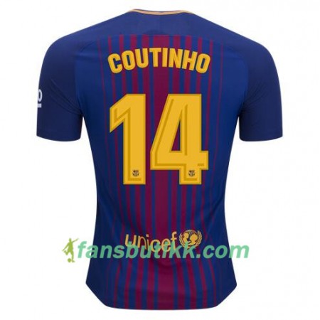 Fotballdrakt FC Barcelona Philippe Coutinho 14 Hjemmetrøye 2017-2018 Kortermet