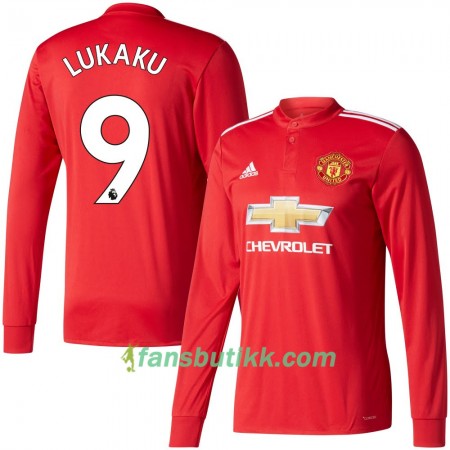 Fotballdrakt Manchester United Lukaku 9 Hjemmetrøye 2017-2018 Langermet