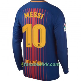 Fotballdrakt FC Barcelona Messi Hjemmetrøye 2017-2018 Langermet