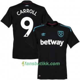 Fotballdrakt West Ham United Carroll 9 Bortetrøye 2017-2018 Kortermet