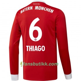 Fotballdrakt FC Bayern München Thiago 6 Hjemmetrøye 2017-2018 Langermet