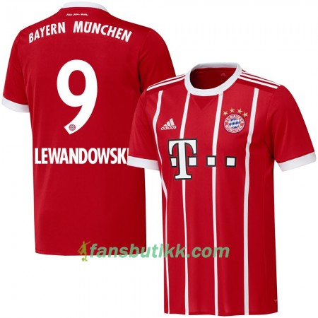 Fotballdrakt FC Bayern München Lewandowski 9 Hjemmetrøye 2017-2018 Kortermet