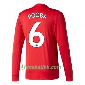 Fotballdrakt Manchester United Pogba 6 Hjemmetrøye 2017-2018 Langermet