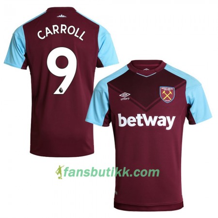 Fotballdrakt West Ham United Carroll 9 Hjemmetrøye 2017-2018 Kortermet