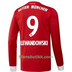 Fotballdrakt FC Bayern München Lewandowski 9 Hjemmetrøye 2017-2018 Langermet