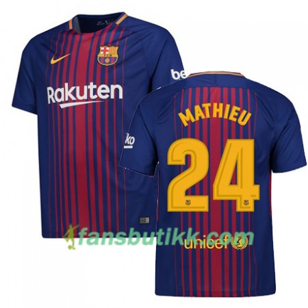 Fotballdrakt FC Barcelona MATHIEU 24 Hjemmetrøye 2017-2018 Kortermet