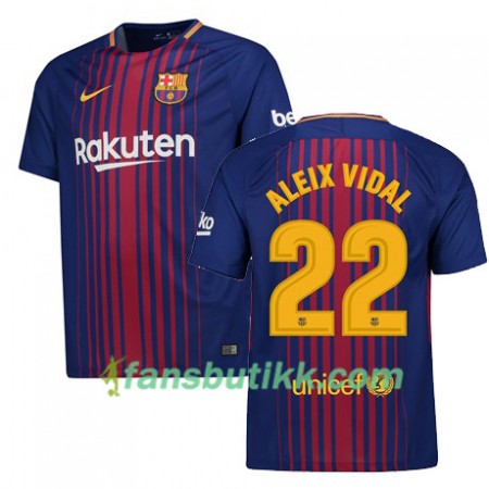 Fotballdrakt FC Barcelona Aleix Vidal 22 Hjemmetrøye 2017-2018 Kortermet