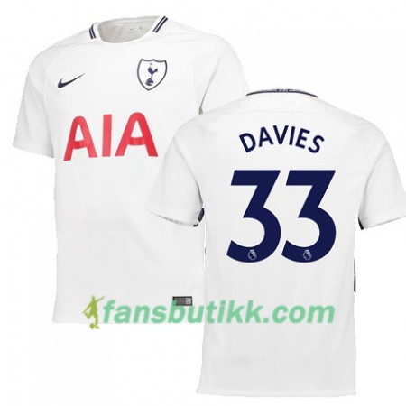 Fotballdrakt Tottenham Hotspur DAVIES 33 Hjemmetrøye 2017-2018 Kortermet