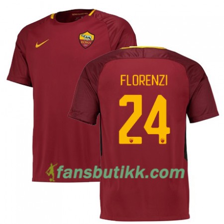 Fotballdrakt AS Roma FLORENZI 24 Hjemmetrøye 2017-2018 Kortermet