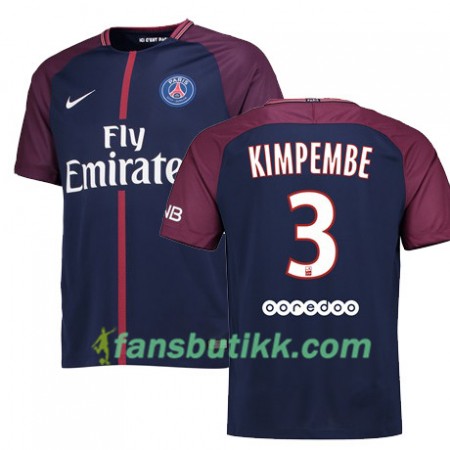 Fotballdrakt Paris SG PRESNEL KIMPEMBE 3 Hjemmetrøye 2017-2018 Kortermet
