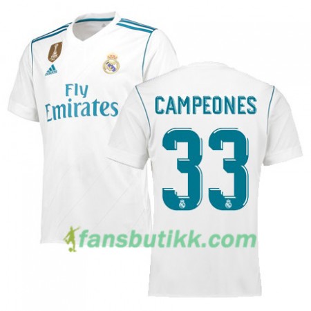 Fotballdrakt Real Madrid Campeones 33 Hjemmetrøye 2017-2018 Kortermet