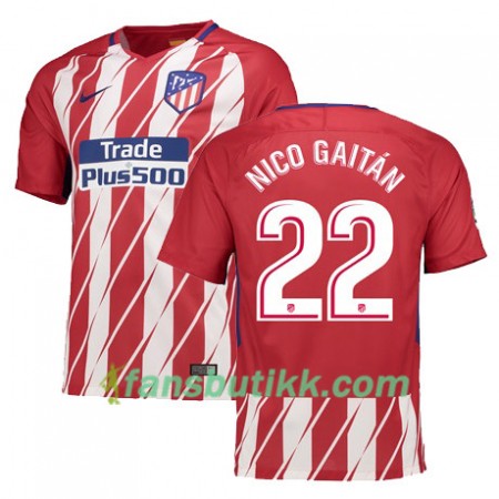 Fotballdrakt Atlético Madrid NICO GAITAN 22 Hjemmetrøye 2017-2018 Kortermet