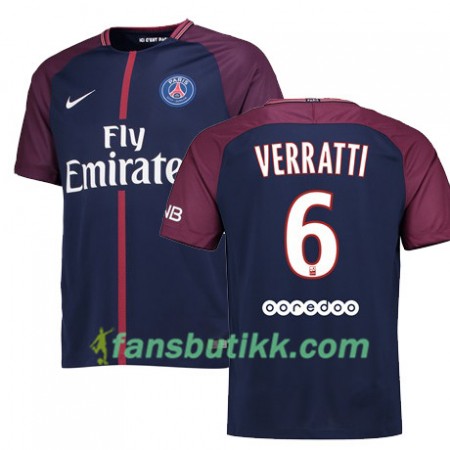 Fotballdrakt Paris SG MARCO VERRATTI 6 Hjemmetrøye 2017-2018 Kortermet