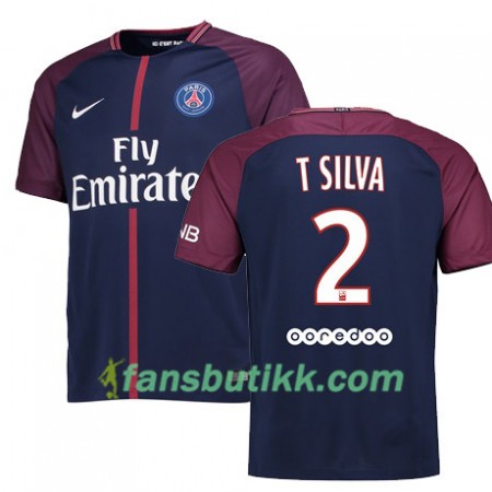 Fotballdrakt Paris SG THIAGO SILVA 2 Hjemmetrøye 2017-2018 Kortermet
