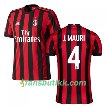 Fotballdrakt AC Milan J MAURI 4 Hjemmetrøye 2017-2018 Kortermet