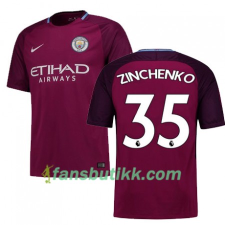 Fotballdrakt Manchester City ZINCHENKO 35 Bortetrøye 2017-2018 Kortermet