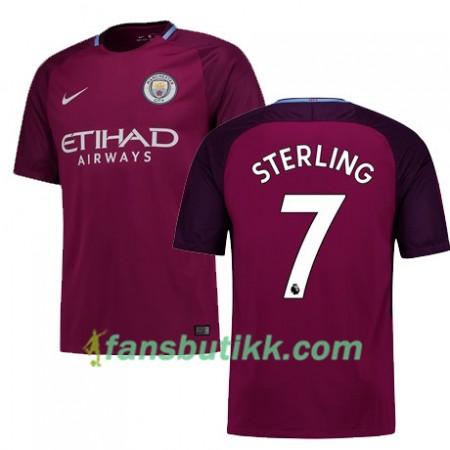 Fotballdrakt Manchester City STERLING 7 Bortetrøye 2017-2018 Kortermet