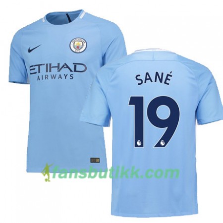 Fotballdrakt Manchester City SANE 19 Hjemmetrøye 2017-2018 Kortermet