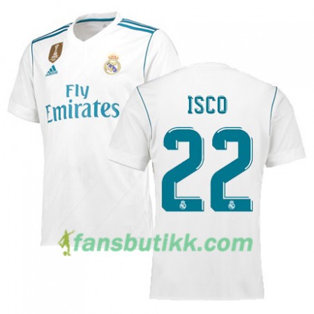 Fotballdrakt Real Madrid ISCO 22 Hjemmetrøye 2017-2018 Kortermet
