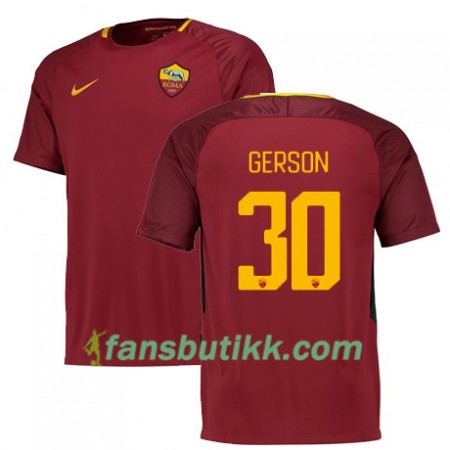 Fotballdrakt AS Roma GERSON 30 Hjemmetrøye 2017-2018 Kortermet