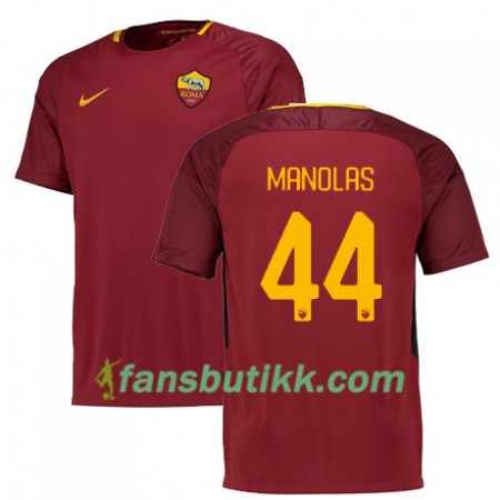 Fotballdrakt AS Roma MANOLAS 44 Hjemmetrøye 2017-2018 Kortermet