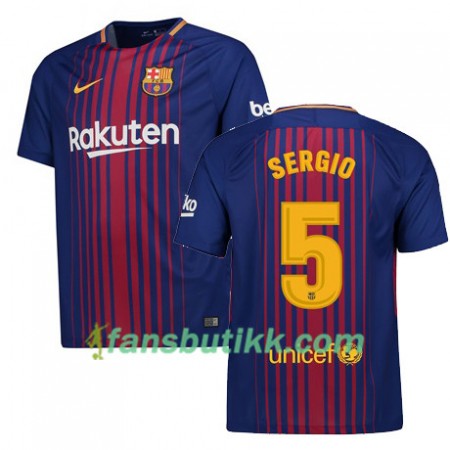 Fotballdrakt FC Barcelona SERGIO 5 Hjemmetrøye 2017-2018 Kortermet