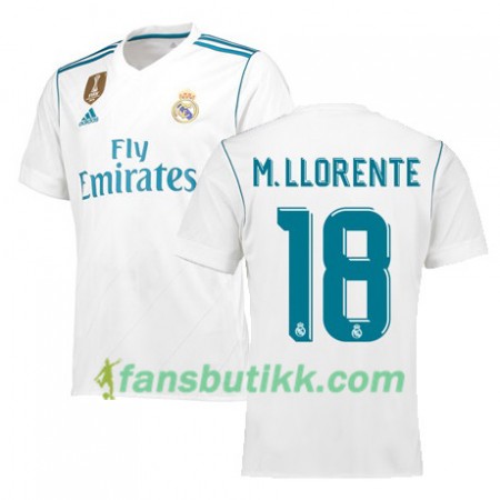 Fotballdrakt Real Madrid MARCOS LLORENTE 18 Hjemmetrøye 2017-2018 Kortermet