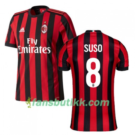 Fotballdrakt AC Milan SUSO 8 Hjemmetrøye 2017-2018 Kortermet