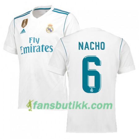 Fotballdrakt Real Madrid NACHO 6 Hjemmetrøye 2017-2018 Kortermet