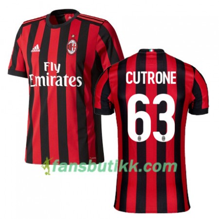 Fotballdrakt AC Milan CUTRONE 63 Hjemmetrøye 2017-2018 Kortermet