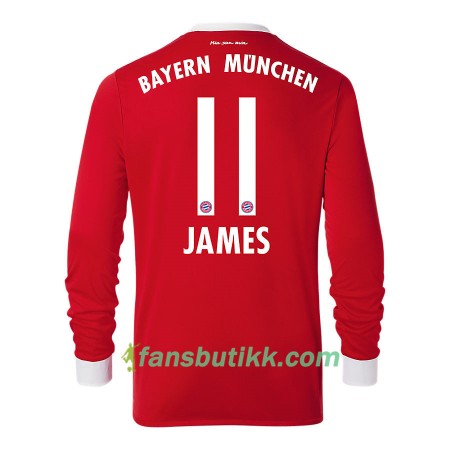 Fotballdrakt FC Bayern München James Rodriguez 11 Hjemmetrøye 2017-2018 Langermet