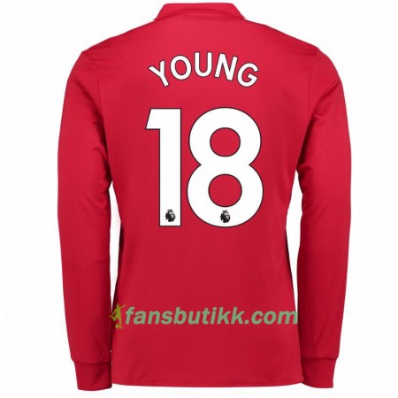 Fotballdrakt Manchester United Ashley Young 18 Hjemmetrøye 2017-2018 Langermet