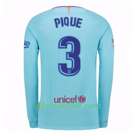Fotballdrakt FC Barcelona Gerard Pique 3 Bortetrøye 2017-2018 Langermet