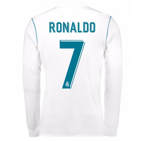 Fotballdrakt Real Madrid Cristiano Ronaldo 7 Hjemmetrøye 2017-2018 Langermet