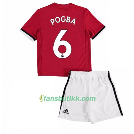 Fotballdrakt Manchester United Paul Pogba 6 Barn Hjemmetrøye 2017-2018 Kortermet