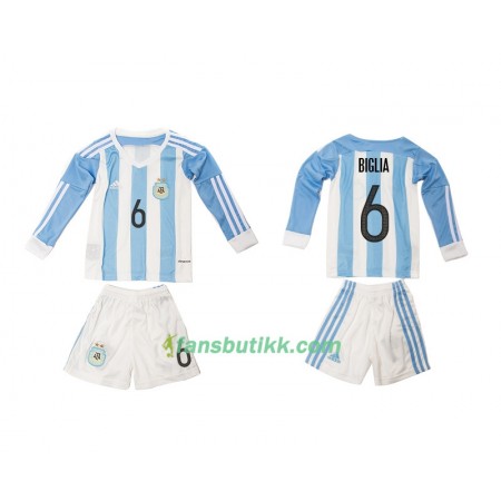 Fotballdrakt Argentina Biglia 6 Barn Hjemmetrøye 2016 Langermet