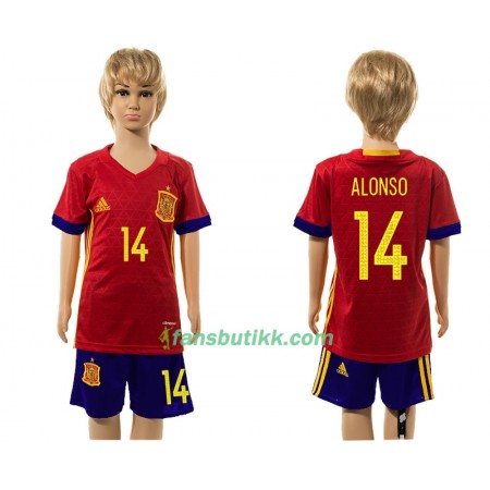Fotballdrakt Spania Alonso 14 Barn Hjemmetrøye 2016 Kortermet