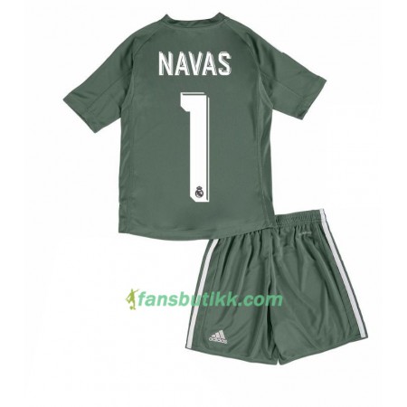 Fotballdrakt Real Madrid Keeper  Keylor Navas 1 Barn Hjemmetrøye 2017-2018 Kortermet
