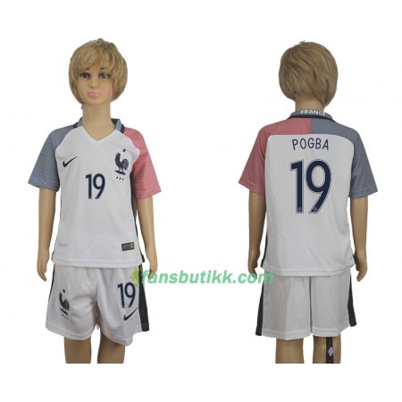 Fotballdrakt Frankrike Paul Pogba 19 Barn Bortetrøye 2016 Kortermet