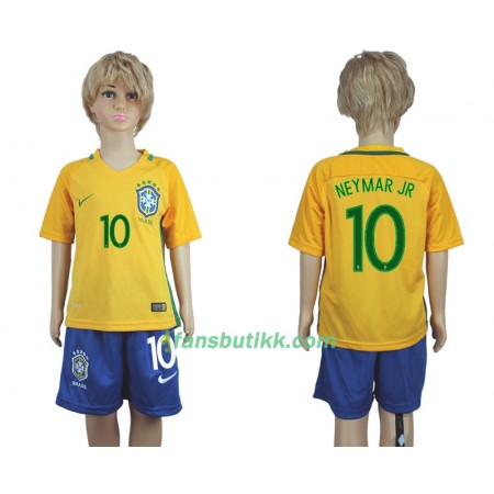 Fotballdrakt Brasil Neymar JR 10 Barn Hjemmetrøye 2016 Kortermet