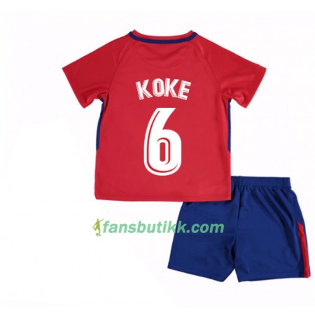 Fotballdrakt Atlético Madrid Koke 6 Barn Hjemmetrøye 2017-2018 Kortermet