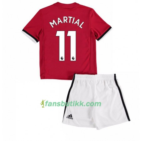 Fotballdrakt Manchester United Anthony Martial 11 Barn Hjemmetrøye 2017-2018 Kortermet