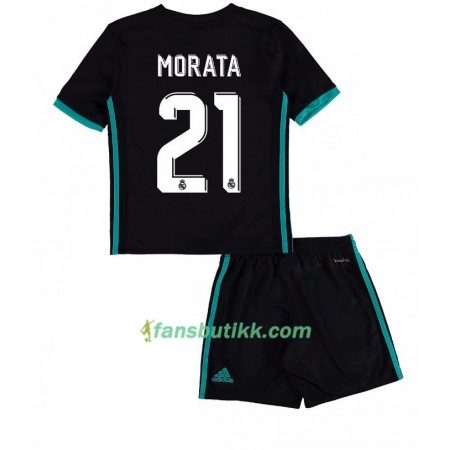 Fotballdrakt Real Madrid Alvaro Morata 21 Barn Bortetrøye 2017-2018 Kortermet